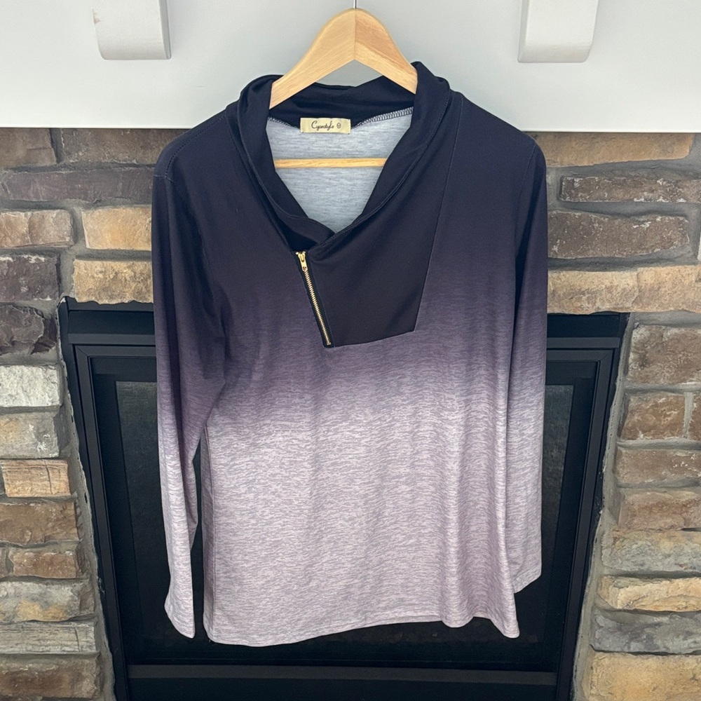 Gradient Zipper Sweatshirt